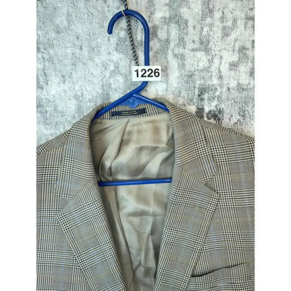 Vtg‎ Glen Windowpane Wool Blazer 42R Hart Schaffner Marx Gold Trumpeter USA